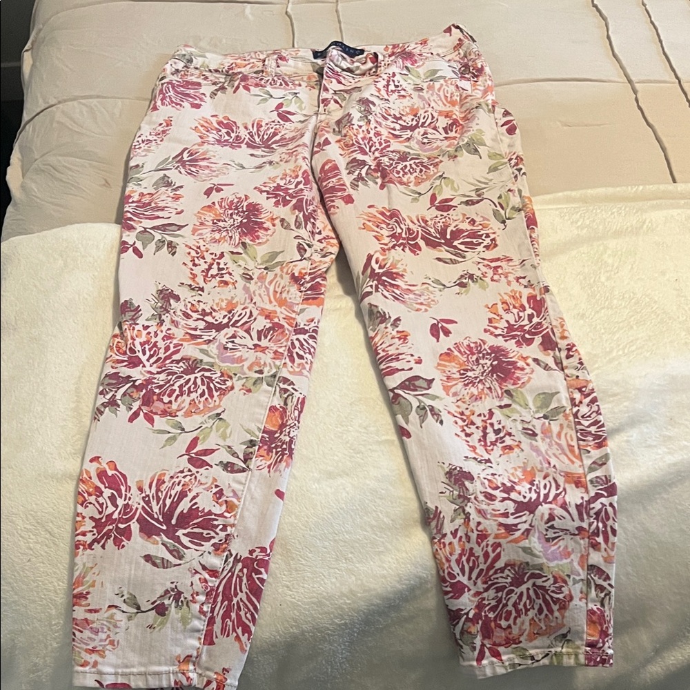 Bandolino Floral Women's Pants - Pink and Orange
